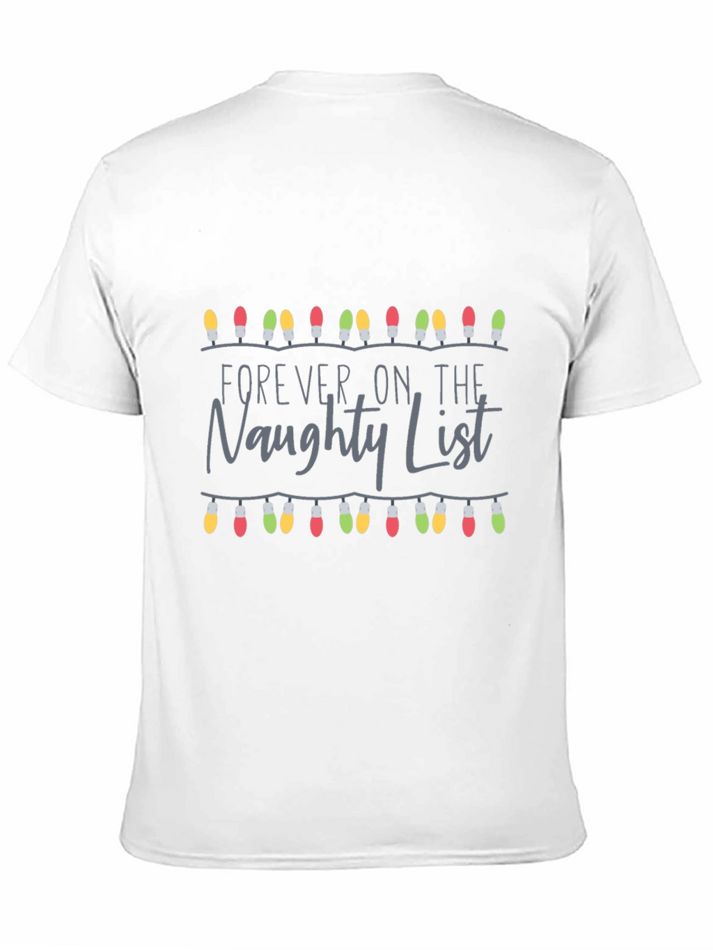 Naughty List Christmas Lights Graphic Tee