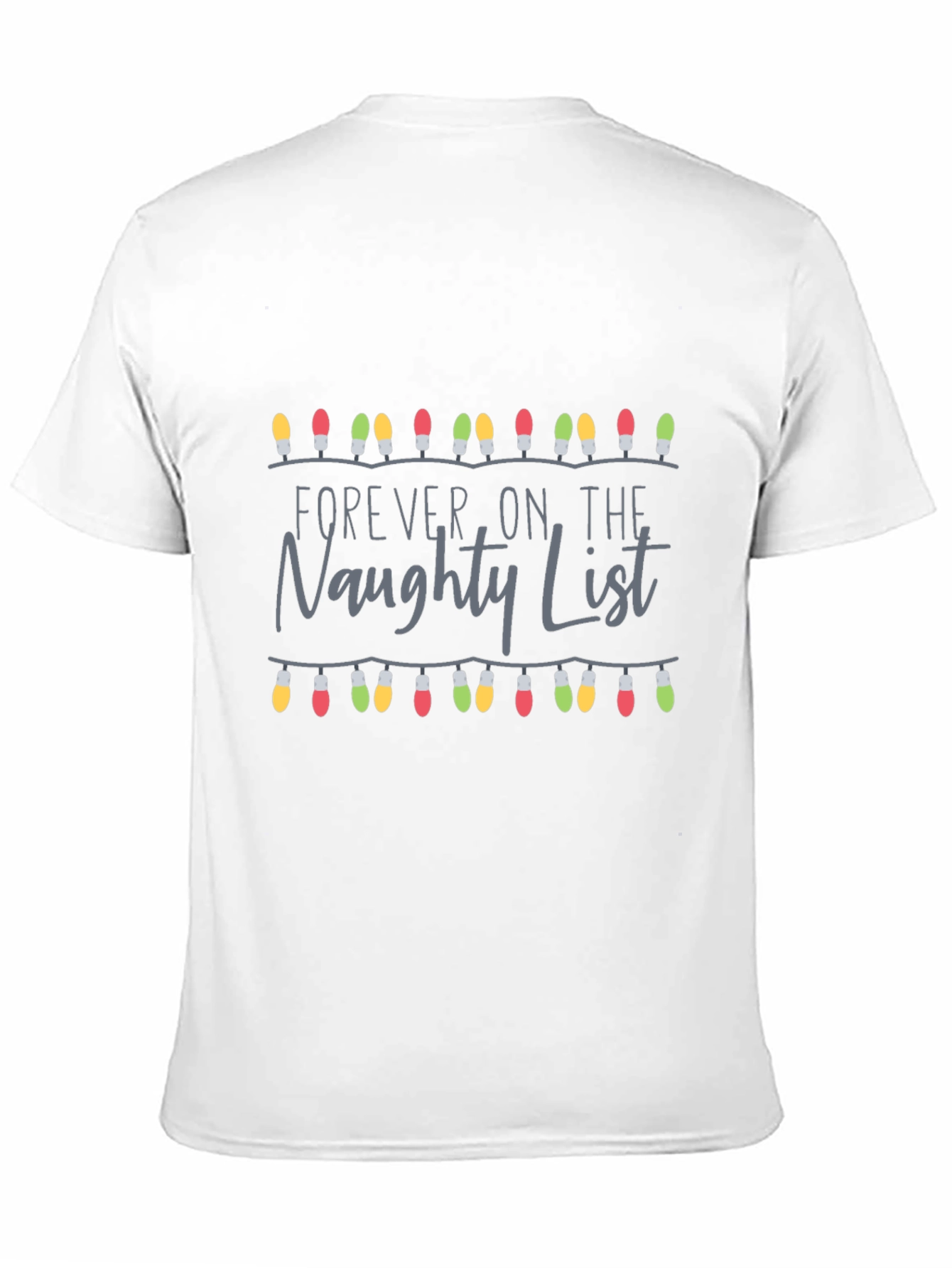 Naughty List Christmas Lights Graphic Tee