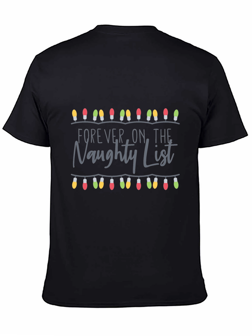 Naughty List Christmas Lights Graphic Tee