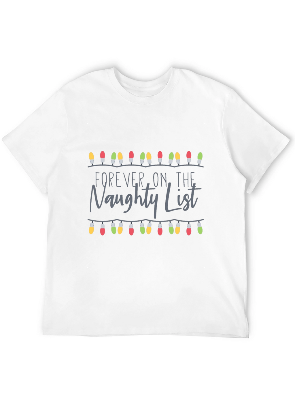 Naughty List Christmas Lights Graphic Tee