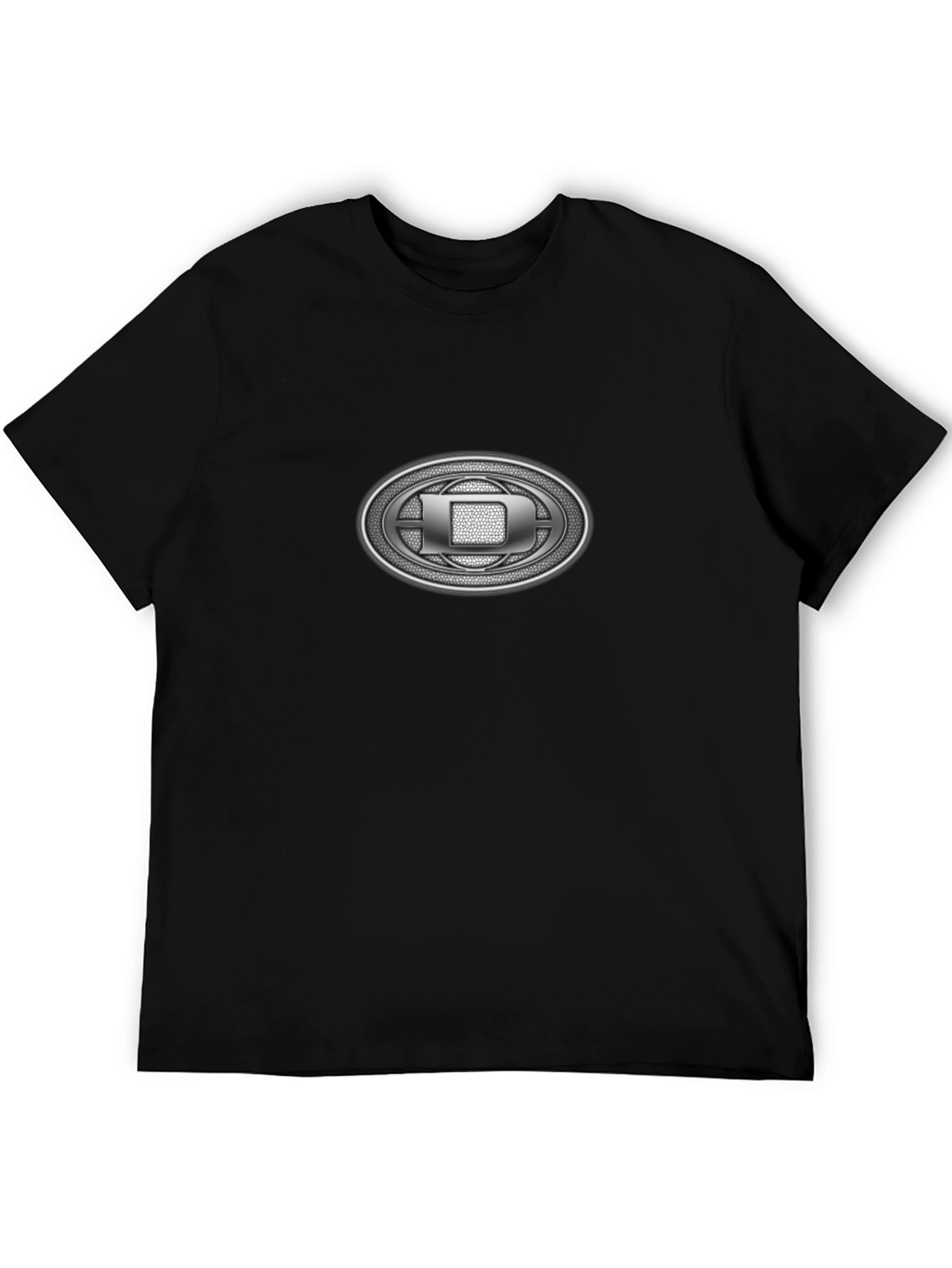 Black T-Shirt with Oval Emblem