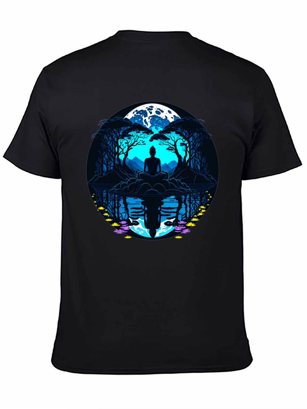 Zen Meditation T-Shirt - Moonlit Reflections