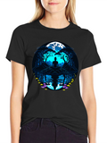 Zen Meditation T-Shirt - Moonlit Reflections