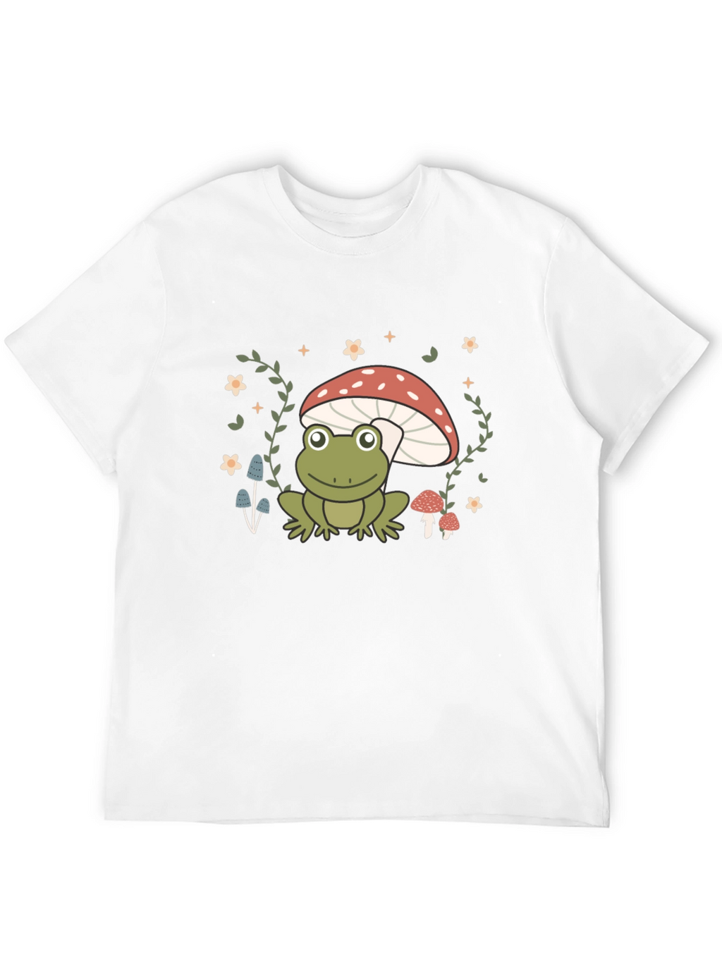 Frog on Mushroom Black Graphic Tee