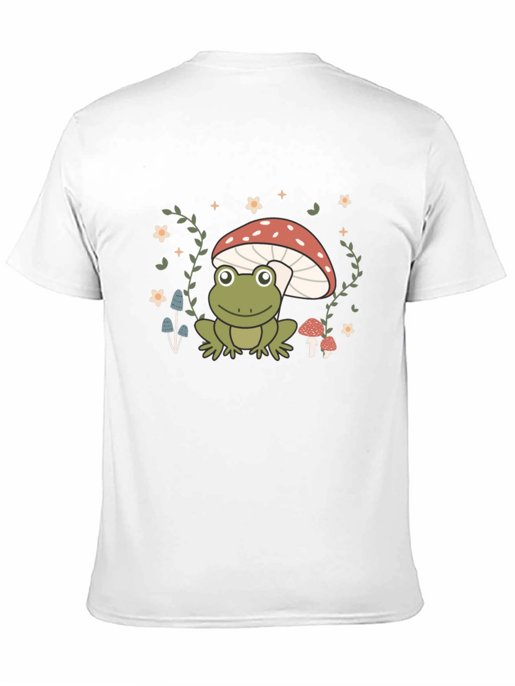 Frog on Mushroom Black Graphic Tee