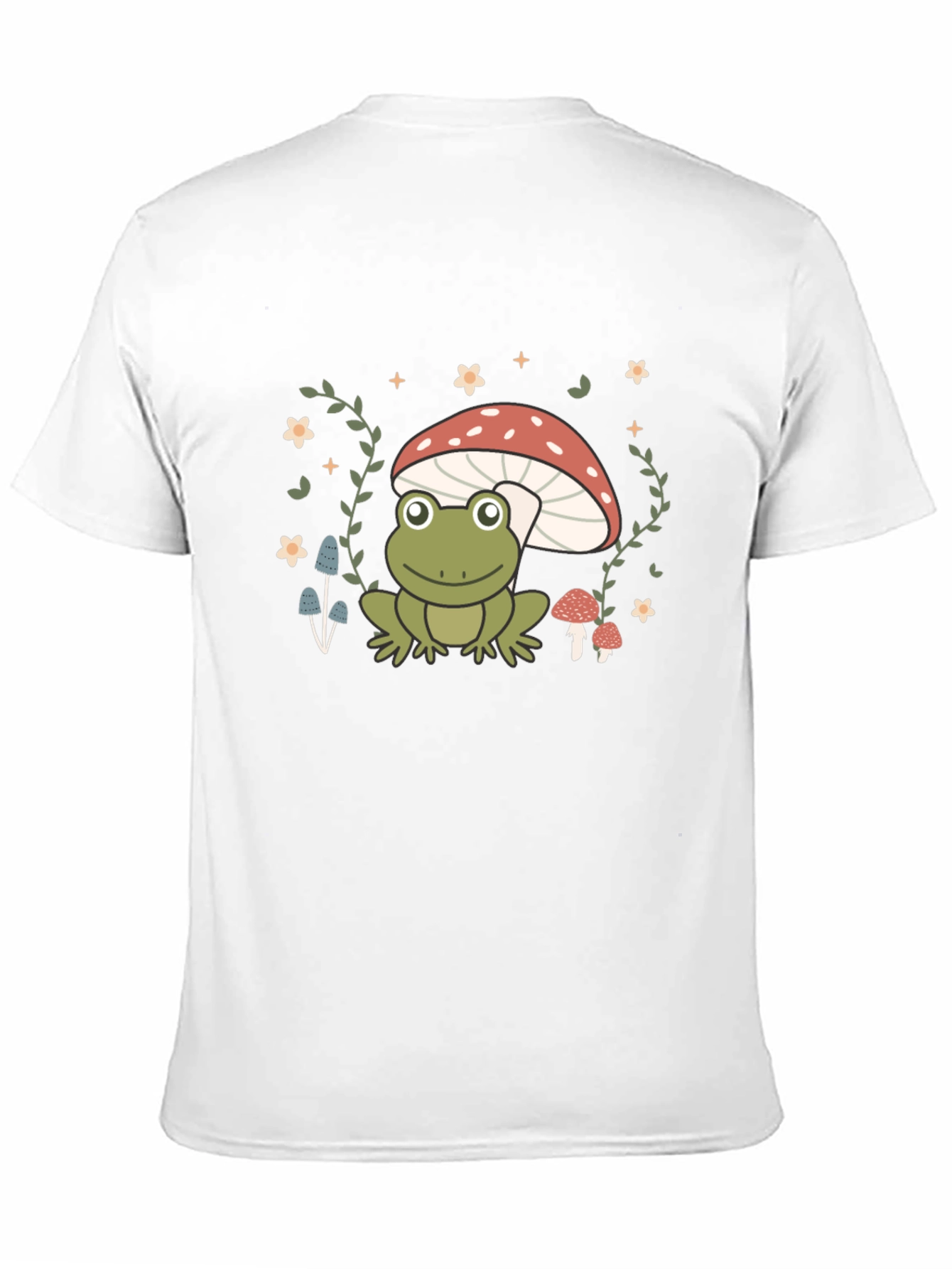 Frog on Mushroom Black Graphic Tee