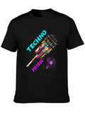 Techno Music T-Shirt - Boombox & Vinyl Graphic Tee