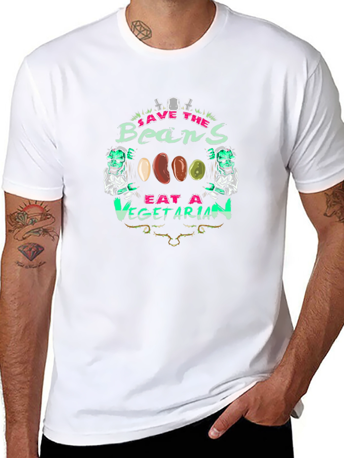 Save the Beans Vegetarian Graphic T-Shirt