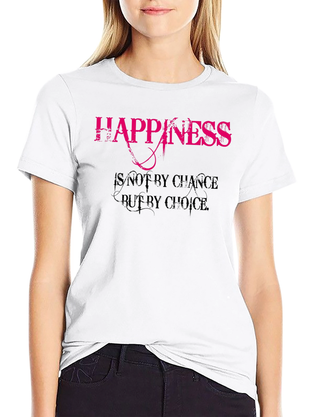 Happiness Choice Black Graphic Tee