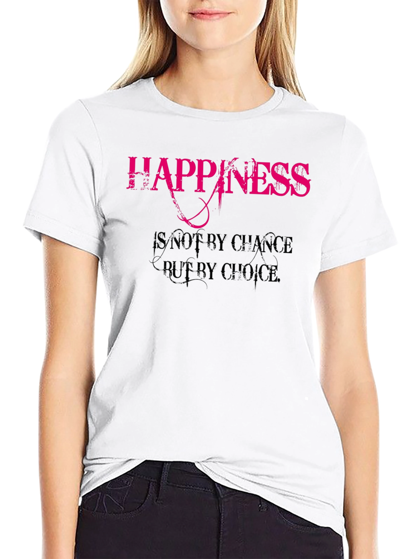 Happiness Choice Black Graphic Tee