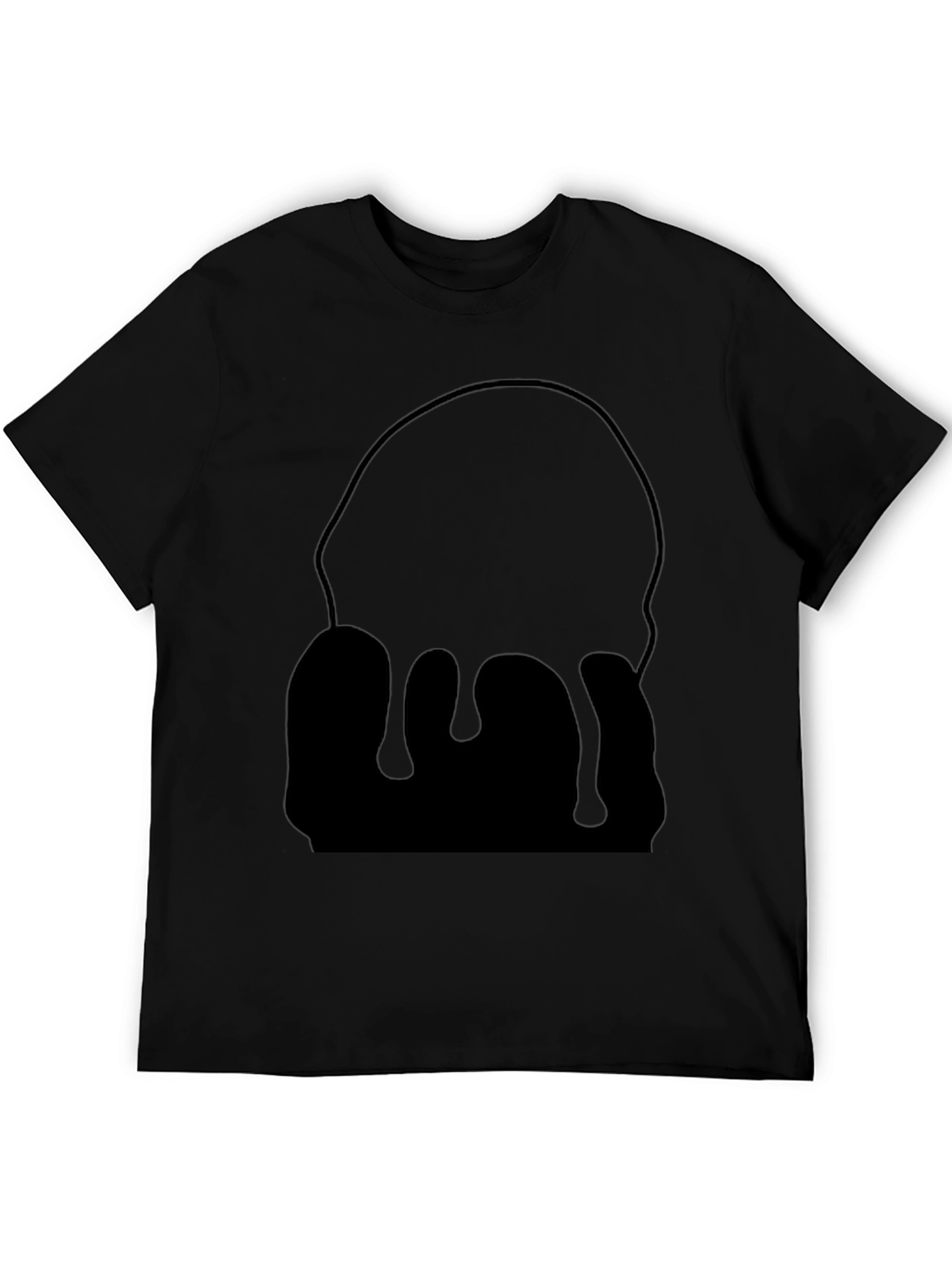 Mens Black Drip Graphic Tee - Modern Casual Style