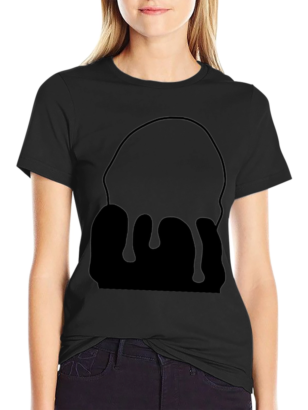 Mens Black Drip Graphic Tee - Modern Casual Style