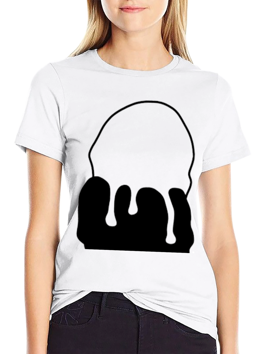 Mens Black Drip Graphic Tee - Modern Casual Style