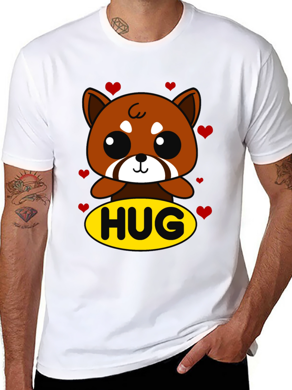 Cute Red Panda Hug Graphic T-Shirt