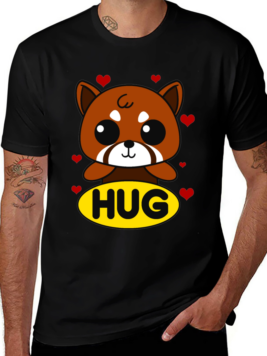Cute Red Panda Hug Graphic T-Shirt