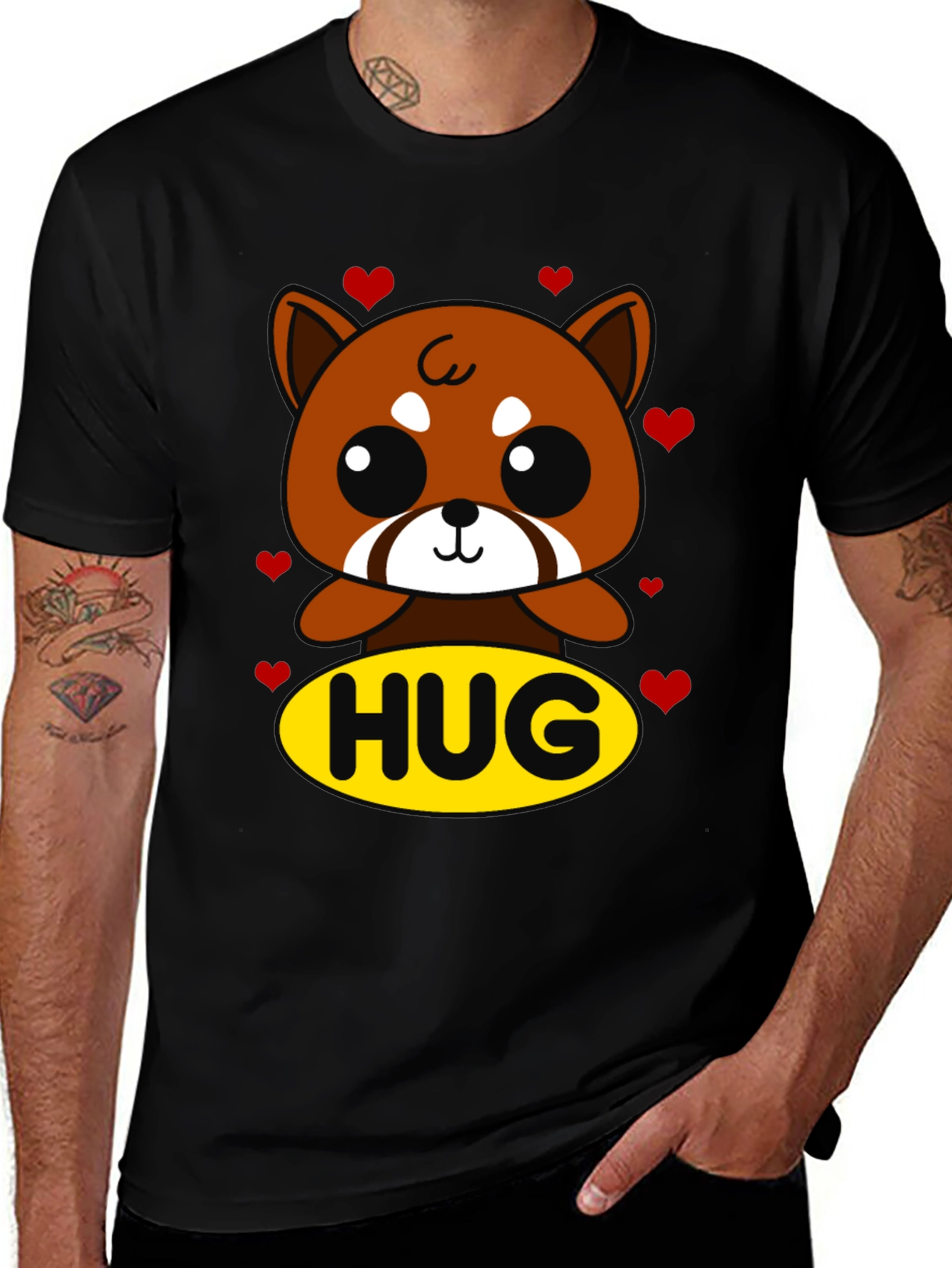 Cute Red Panda Hug Graphic T-Shirt