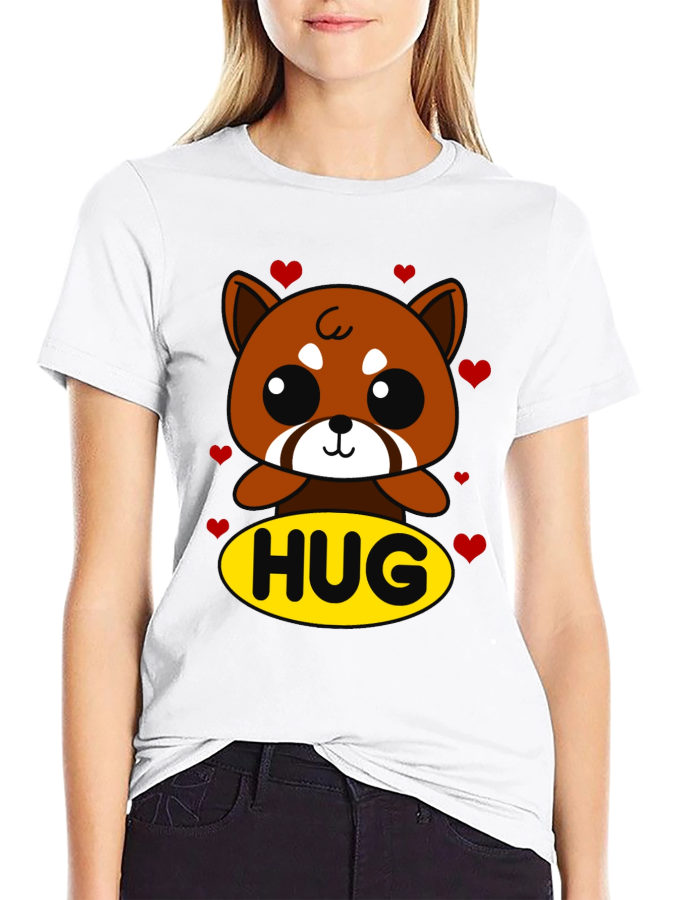 Cute Red Panda Hug Graphic T-Shirt