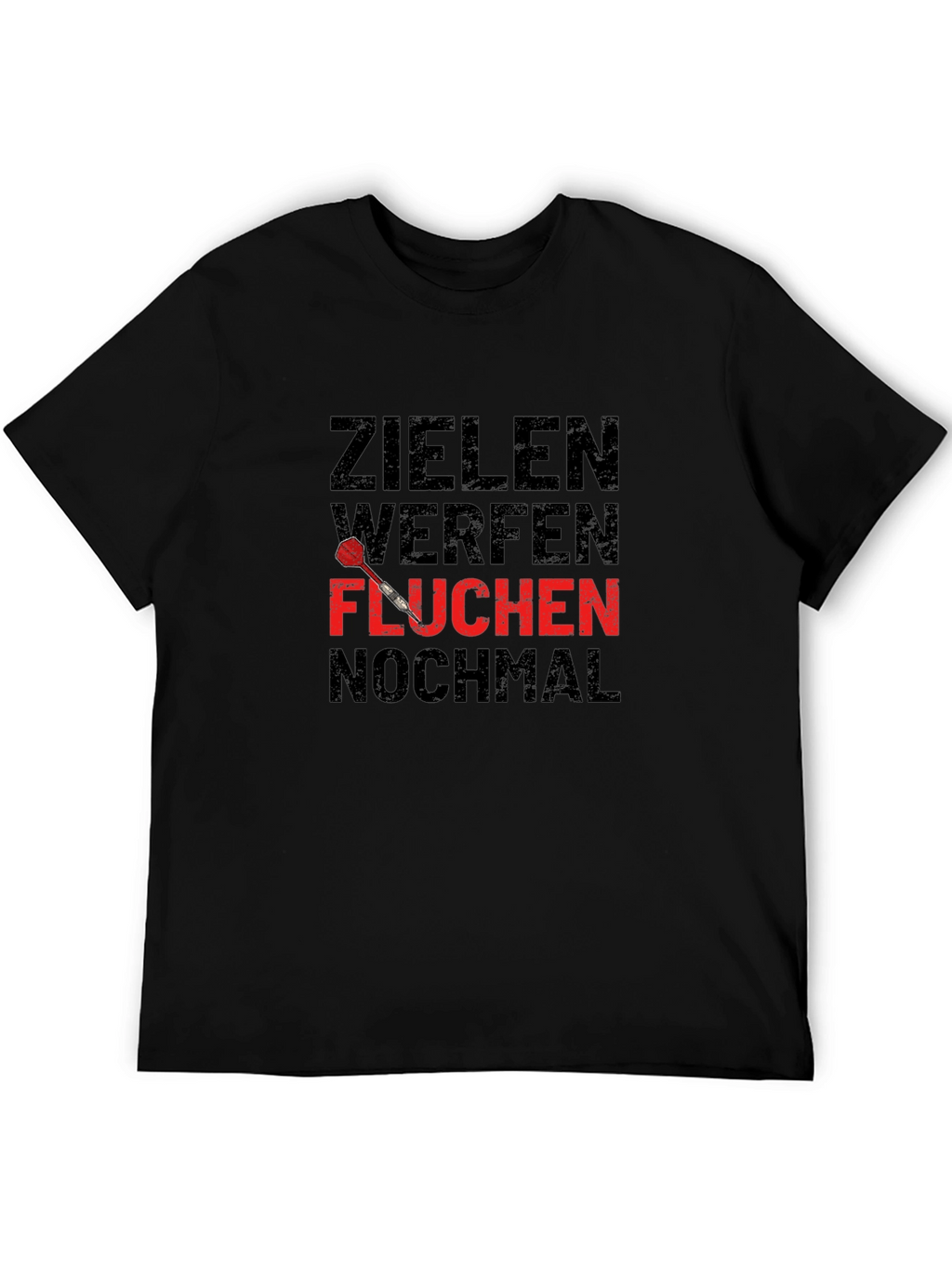 Darts T-Shirt: Zielen Werfen Fluchen