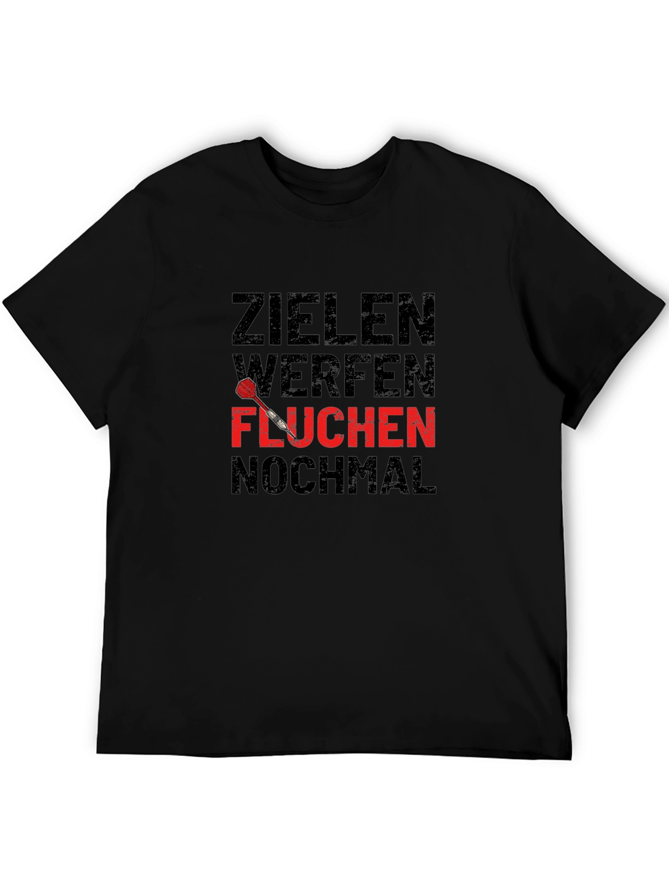 Darts T-Shirt: Zielen Werfen Fluchen