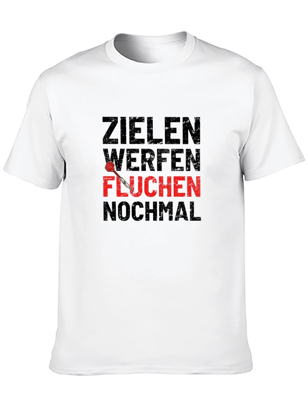 Darts T-Shirt: Zielen Werfen Fluchen