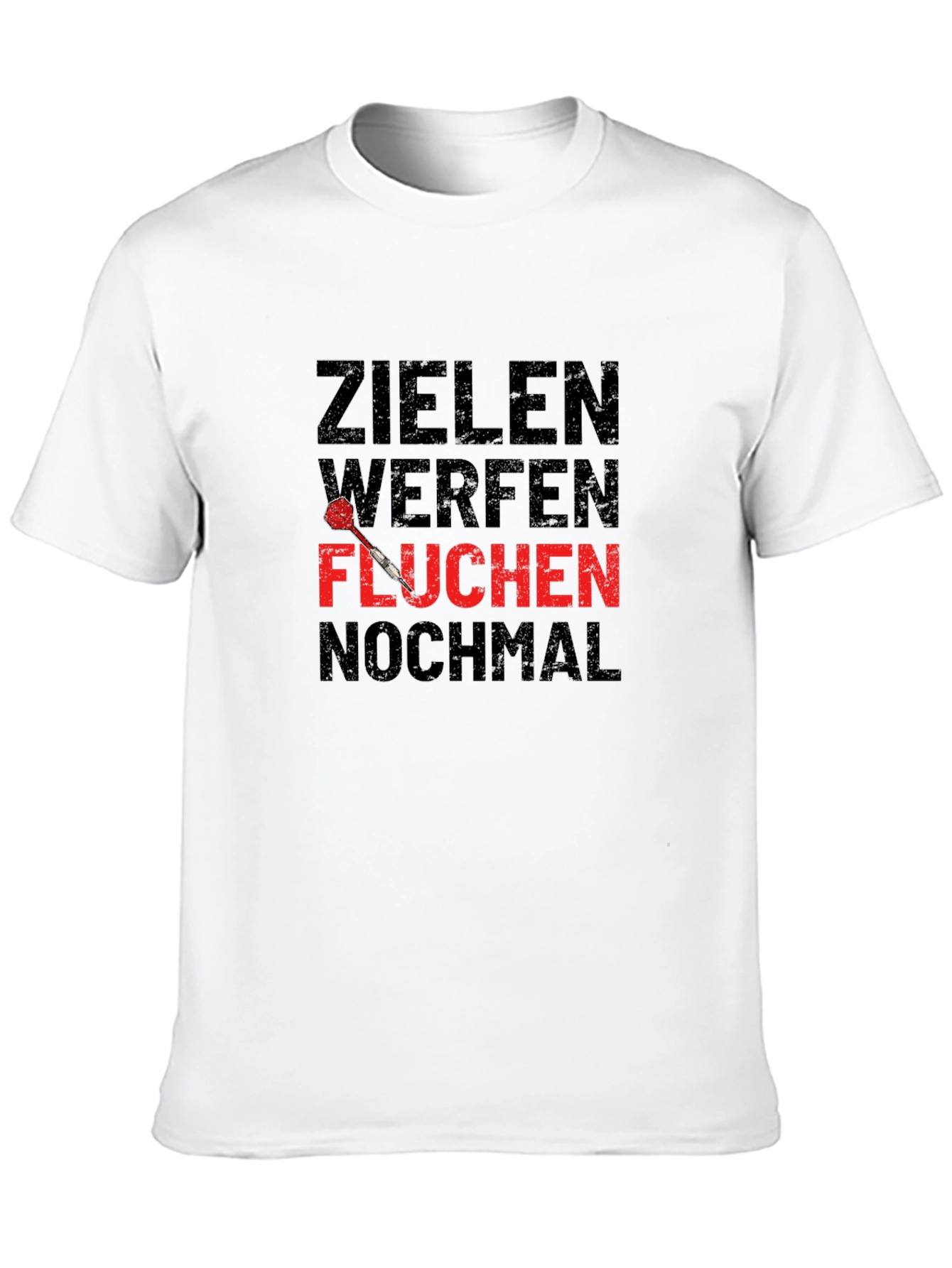 Darts T-Shirt: Zielen Werfen Fluchen