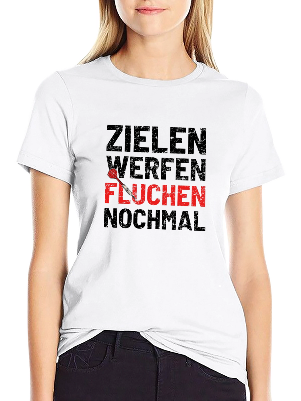 Darts T-Shirt: Zielen Werfen Fluchen
