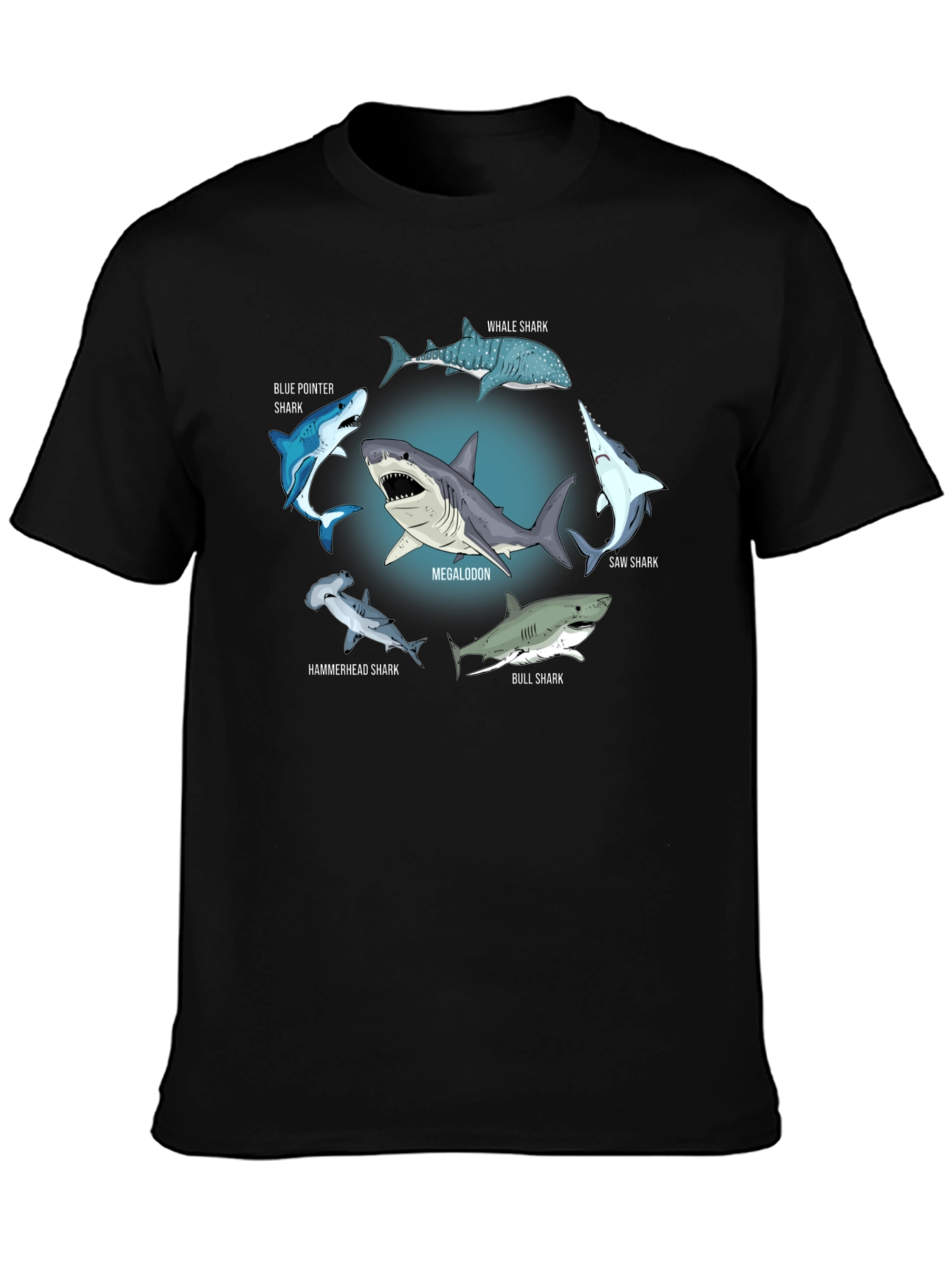 Shark Species T-Shirt: Megalodon Hammerhead & More!