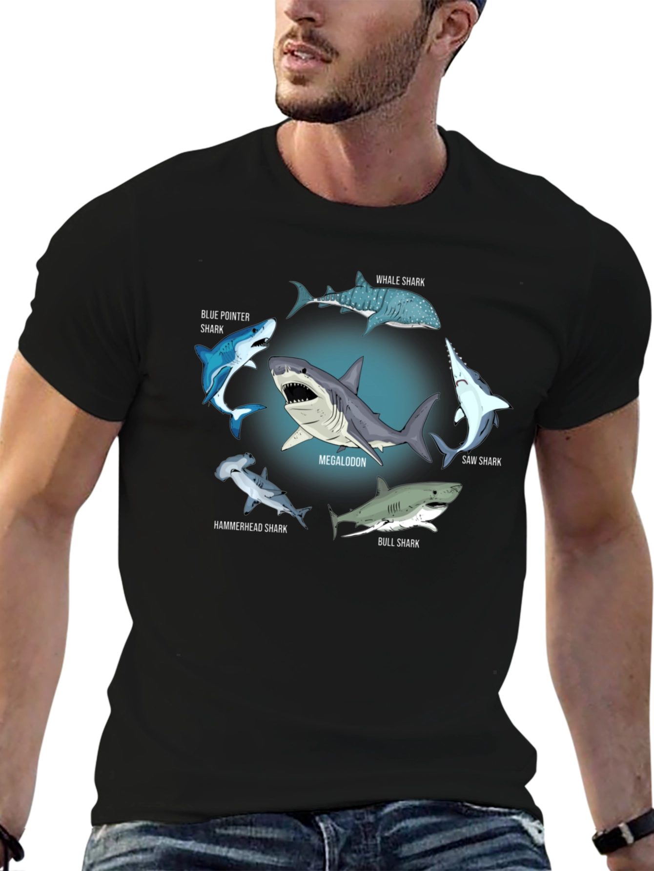 Shark Species T-Shirt: Megalodon Hammerhead & More!