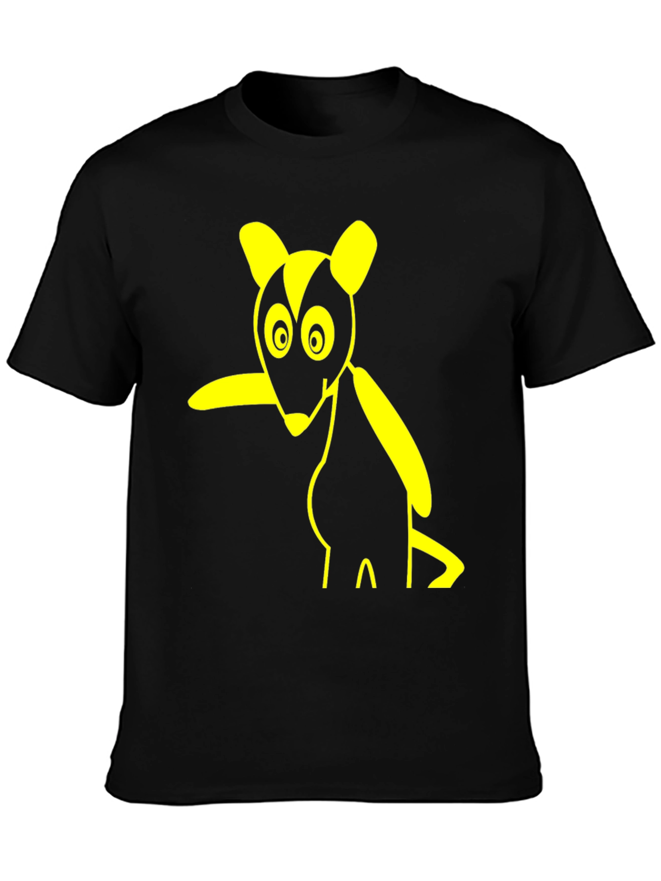 Cartoon Rodent Graphic Tee - Black