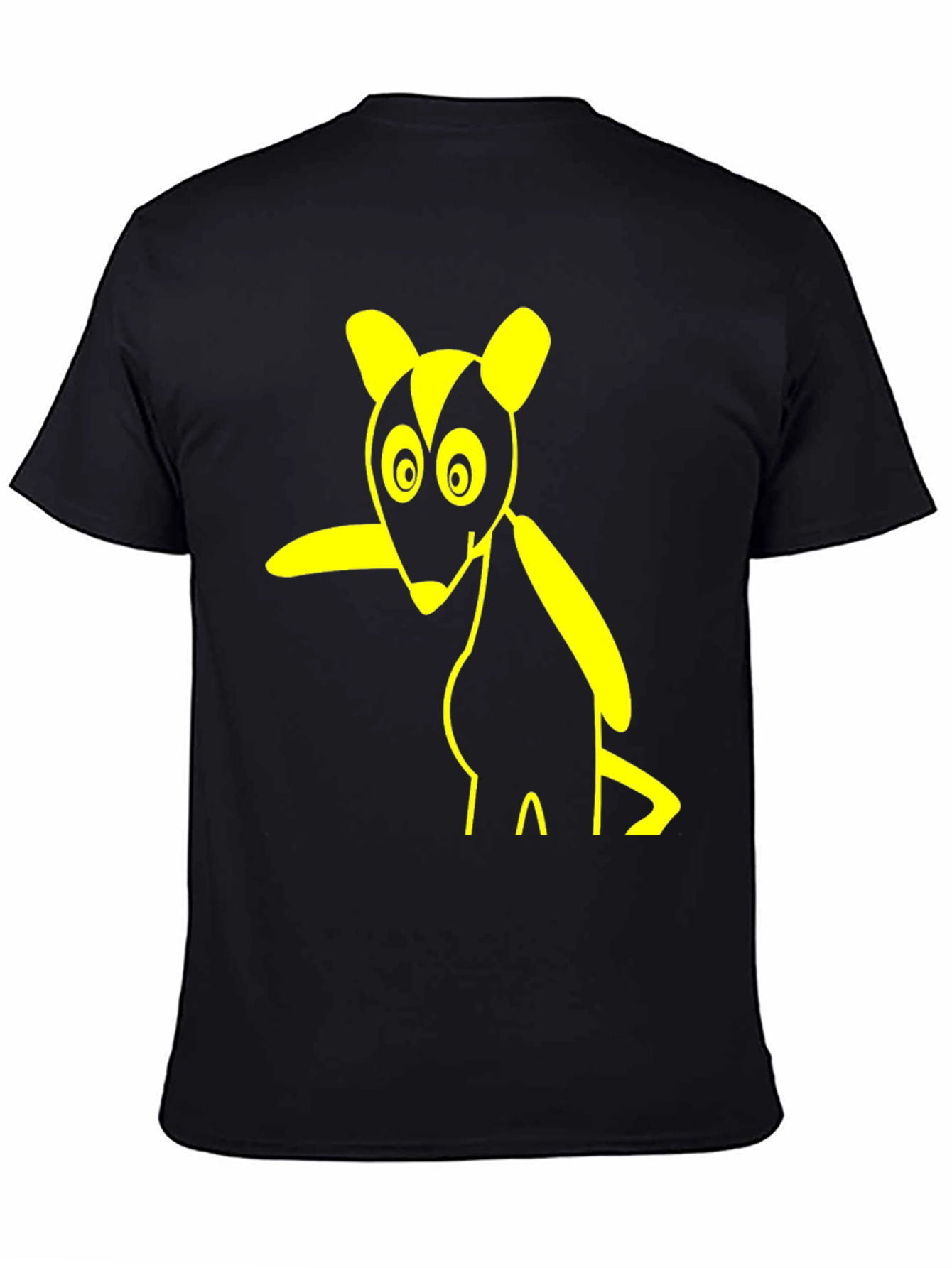 Cartoon Rodent Graphic Tee - Black