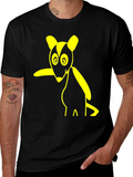 Cartoon Rodent Graphic Tee - Black