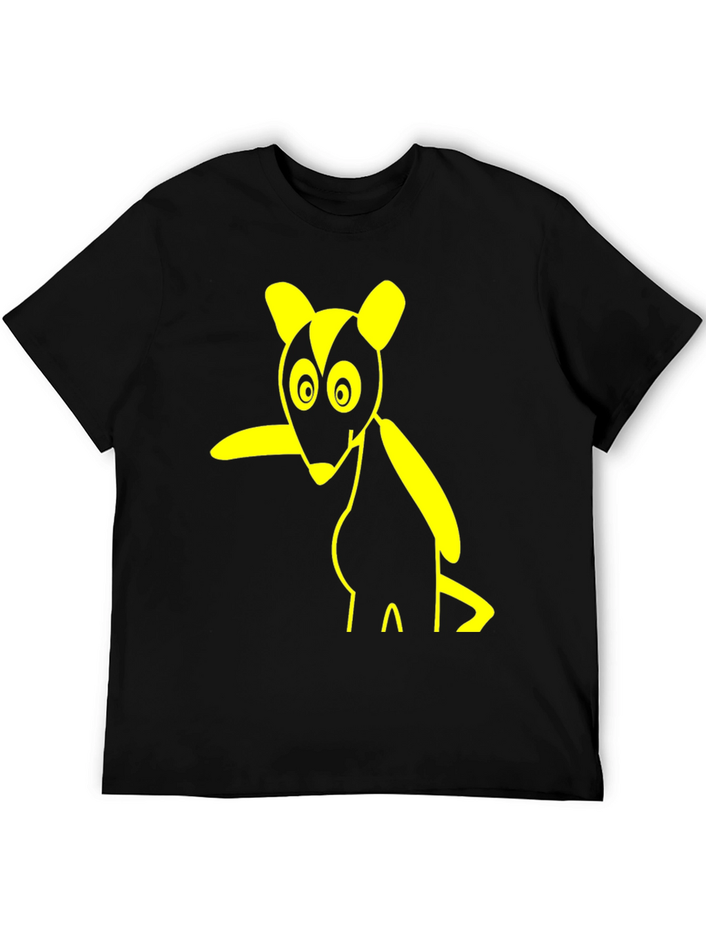 Cartoon Rodent Graphic Tee - Black