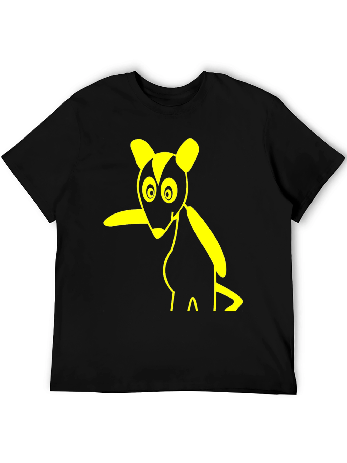 Cartoon Rodent Graphic Tee - Black