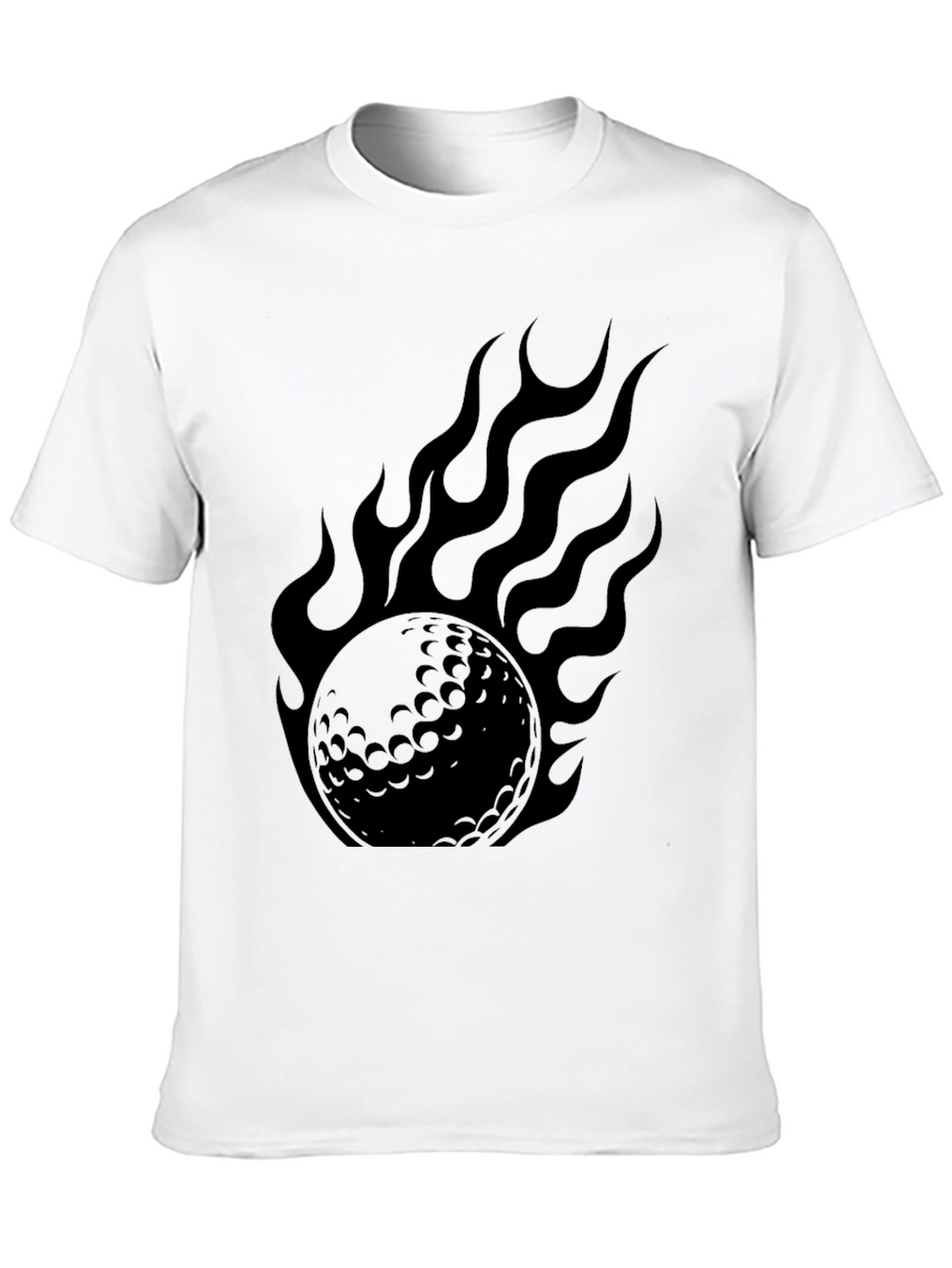 Flaming Golf Ball Graphic Tee - Black
