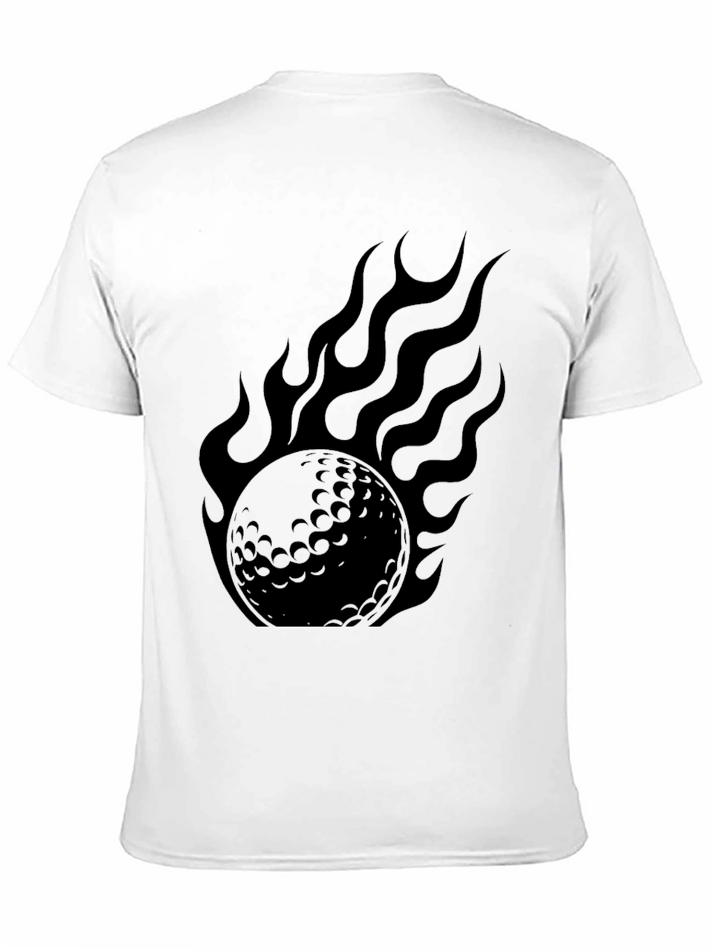 Flaming Golf Ball Graphic Tee - Black