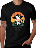 Cows Before Bros Cartoon Graphic T-Shirt