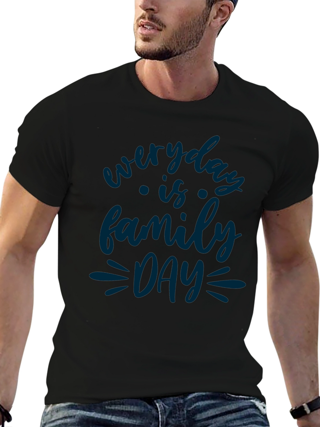 Everyday is Family Day Black Graphic Tee