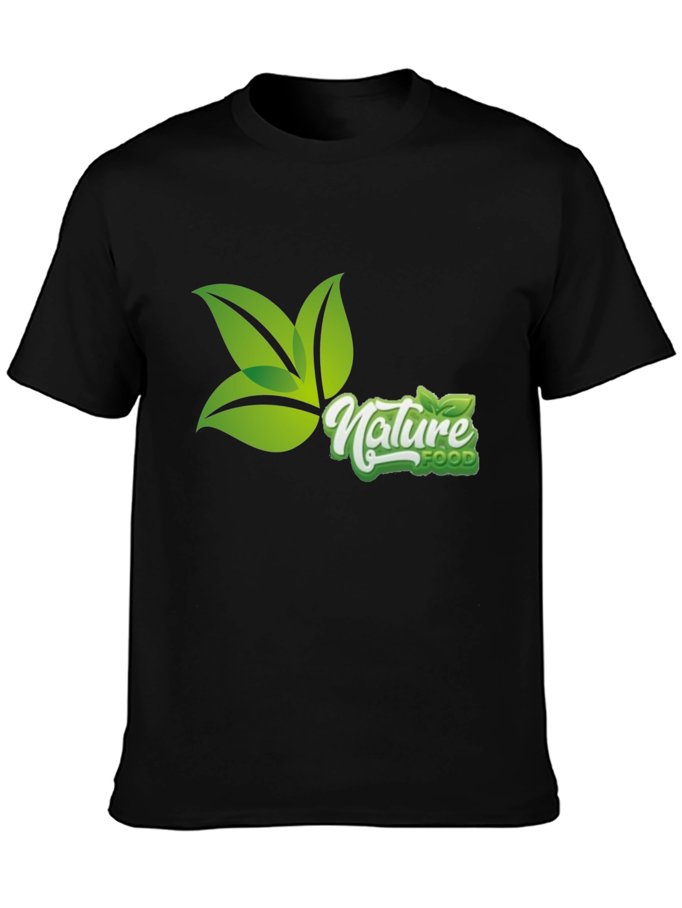 Nature Food Graphic Tee - Black Casual T-Shirt