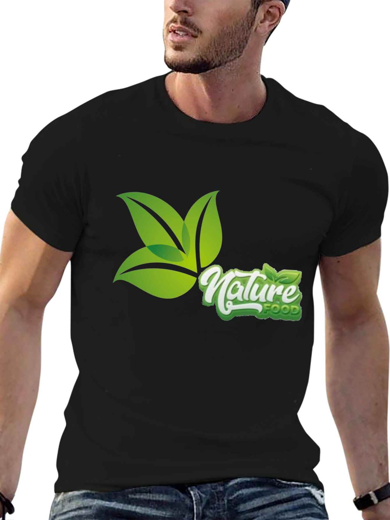 Nature Food Graphic Tee - Black Casual T-Shirt