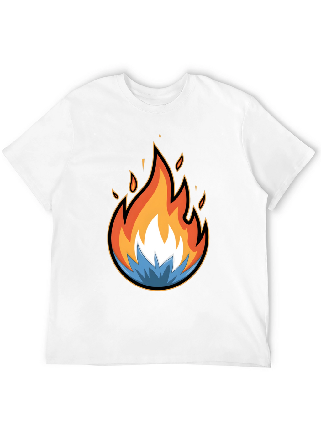 Fire and Ice Graphic Black T-Shirt - Bold Design