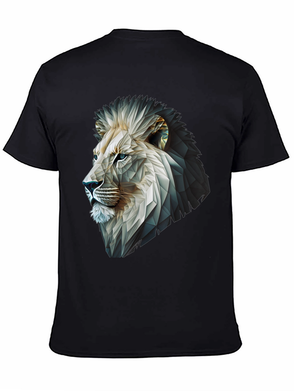 Geometric Lion Graphic T-Shirt - Modern Black Tee