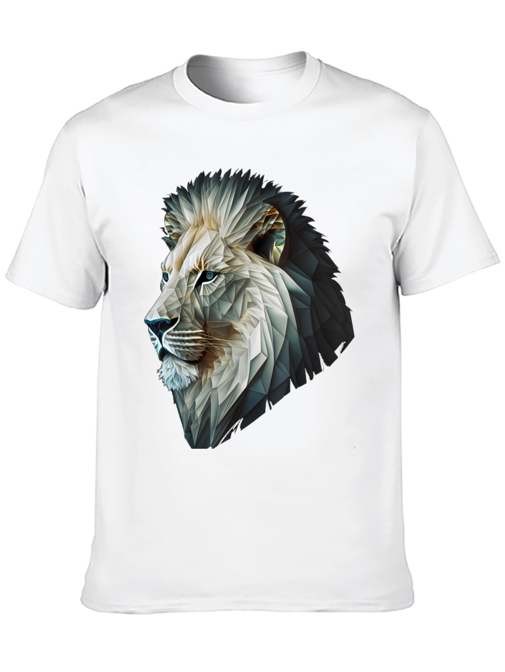 Geometric Lion Graphic T-Shirt - Modern Black Tee