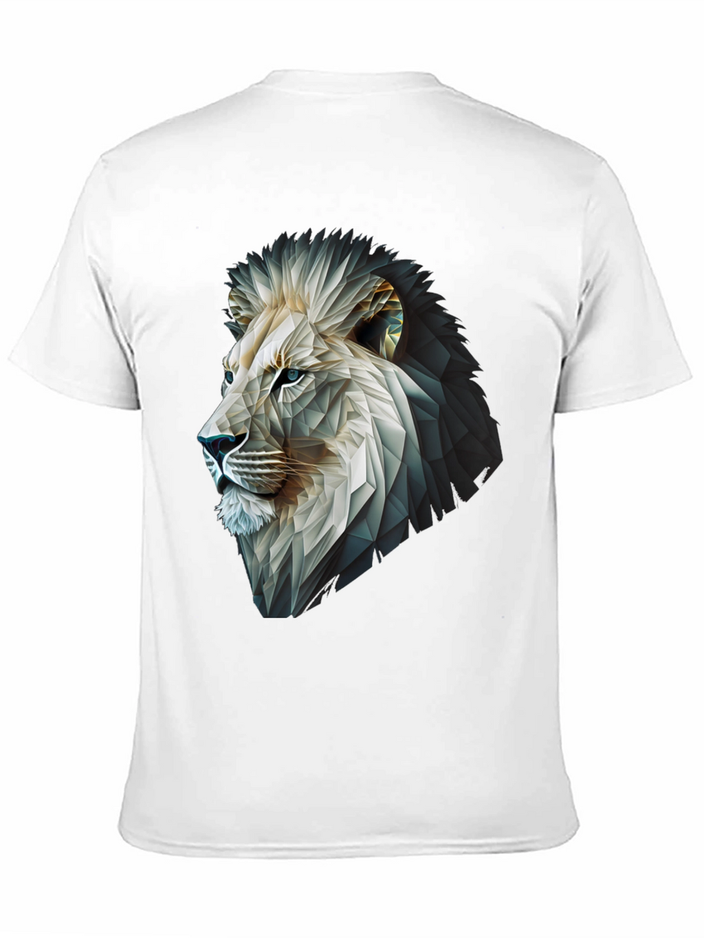 Geometric Lion Graphic T-Shirt - Modern Black Tee