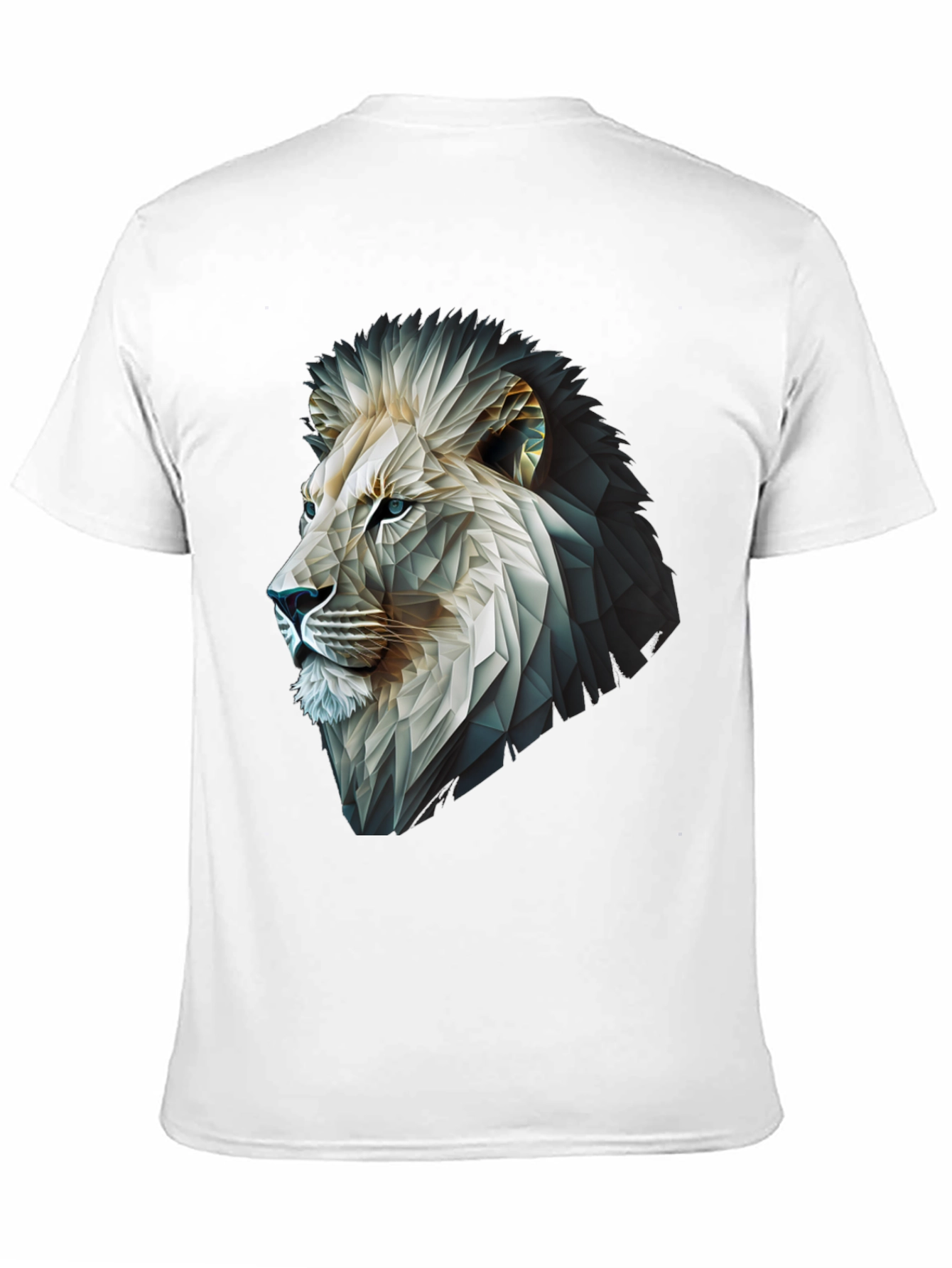 Geometric Lion Graphic T-Shirt - Modern Black Tee