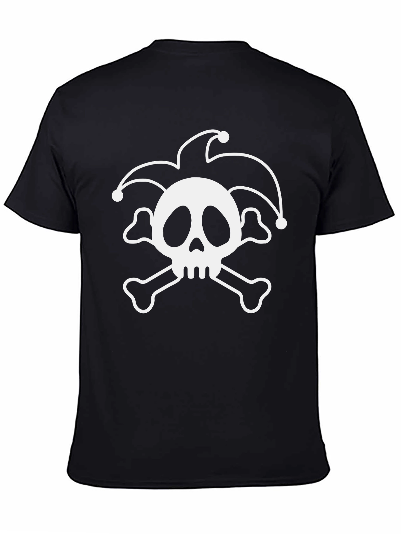 Skull Jester Graphic Tee - Black Cotton T-Shirt