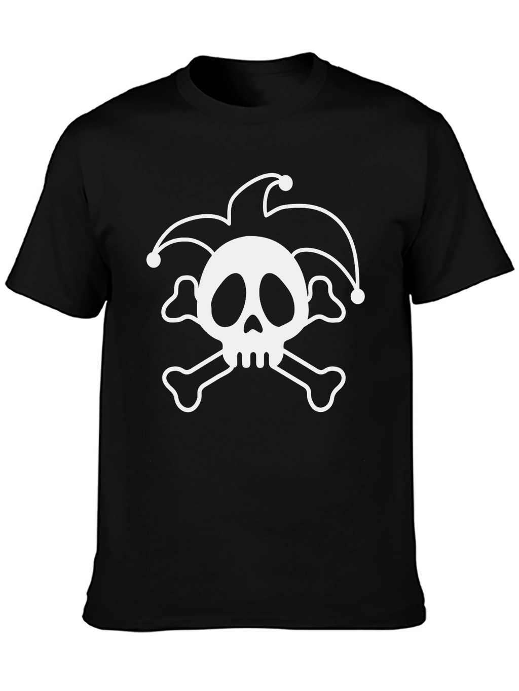 Skull Jester Graphic Tee - Black Cotton T-Shirt