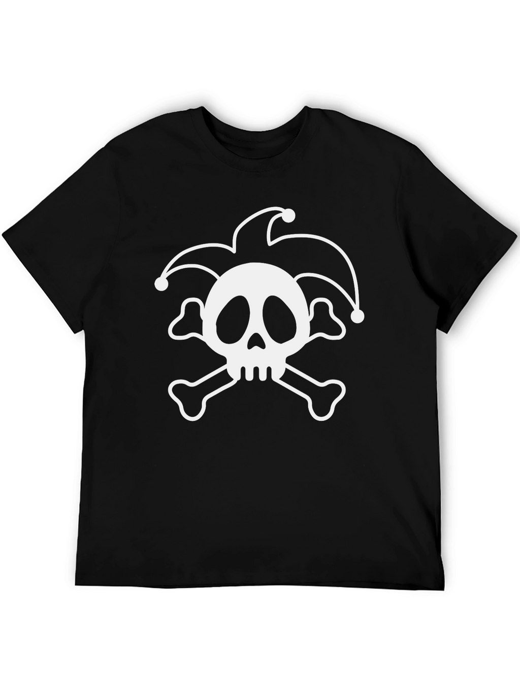 Skull Jester Graphic Tee - Black Cotton T-Shirt