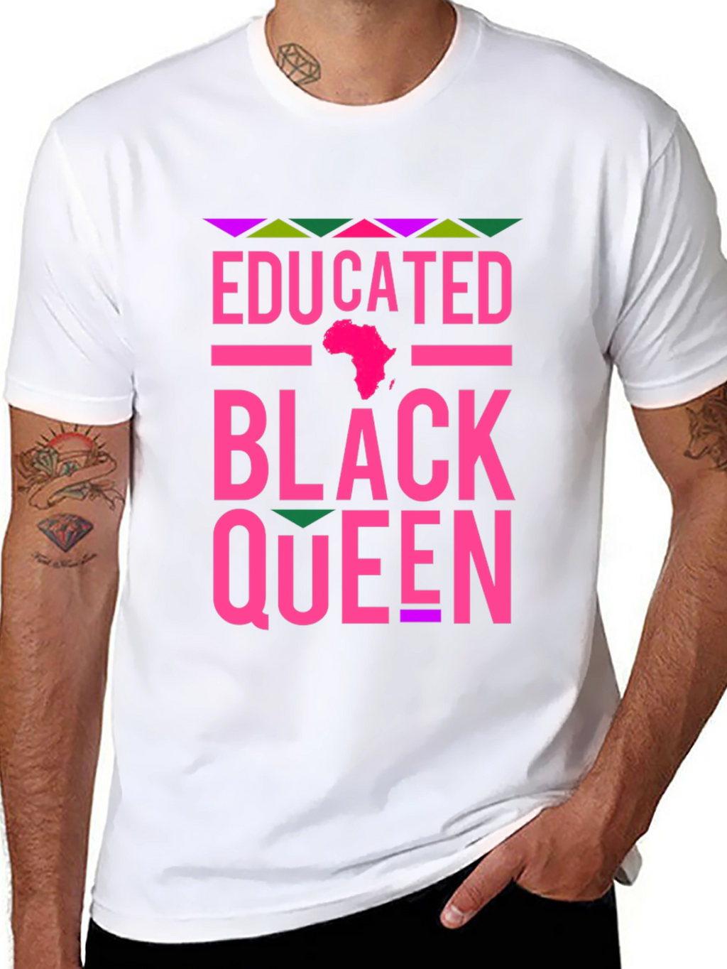 Educated Black Queen T-Shirt - Pink Design