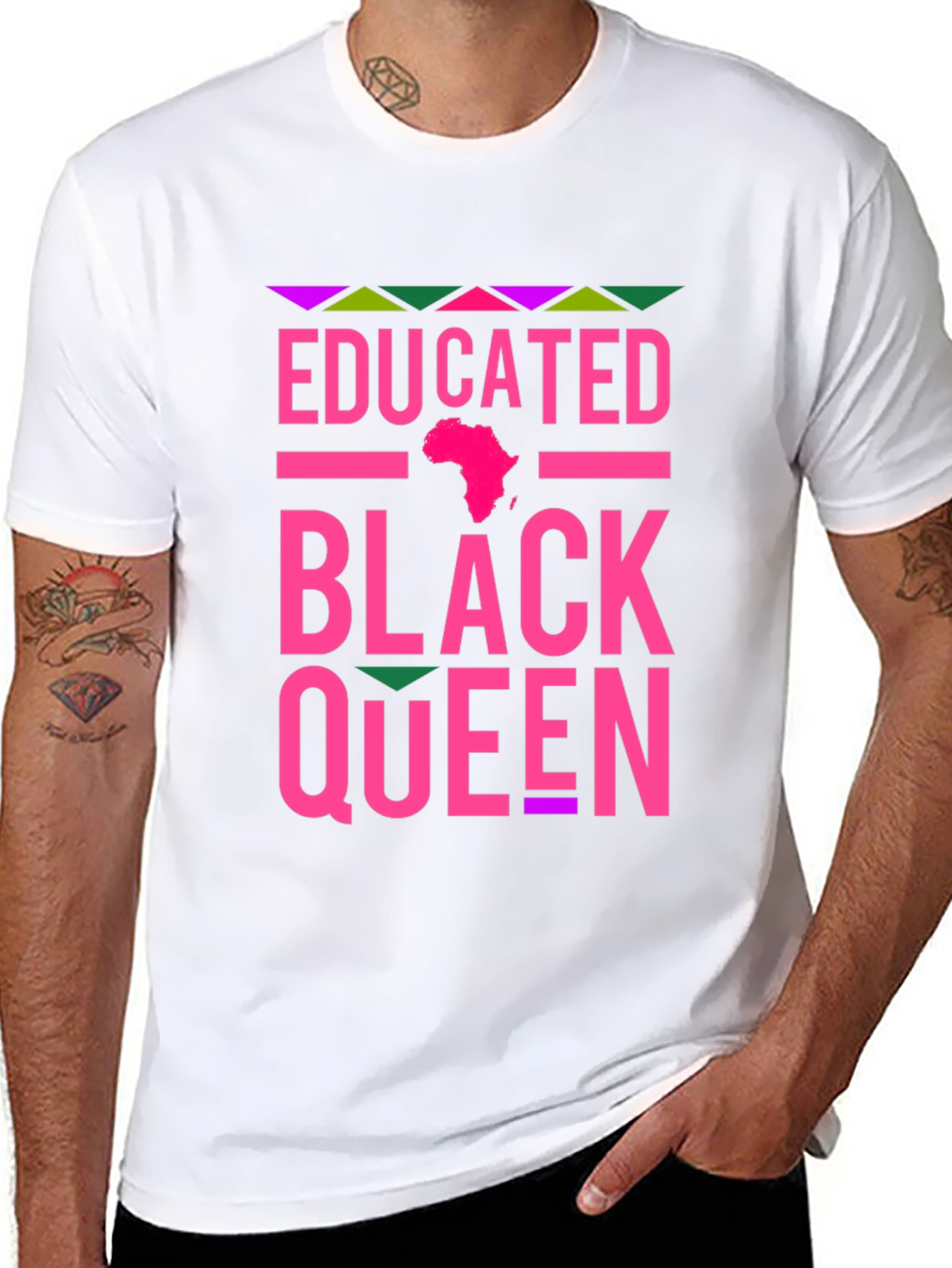 Educated Black Queen T-Shirt - Pink Design