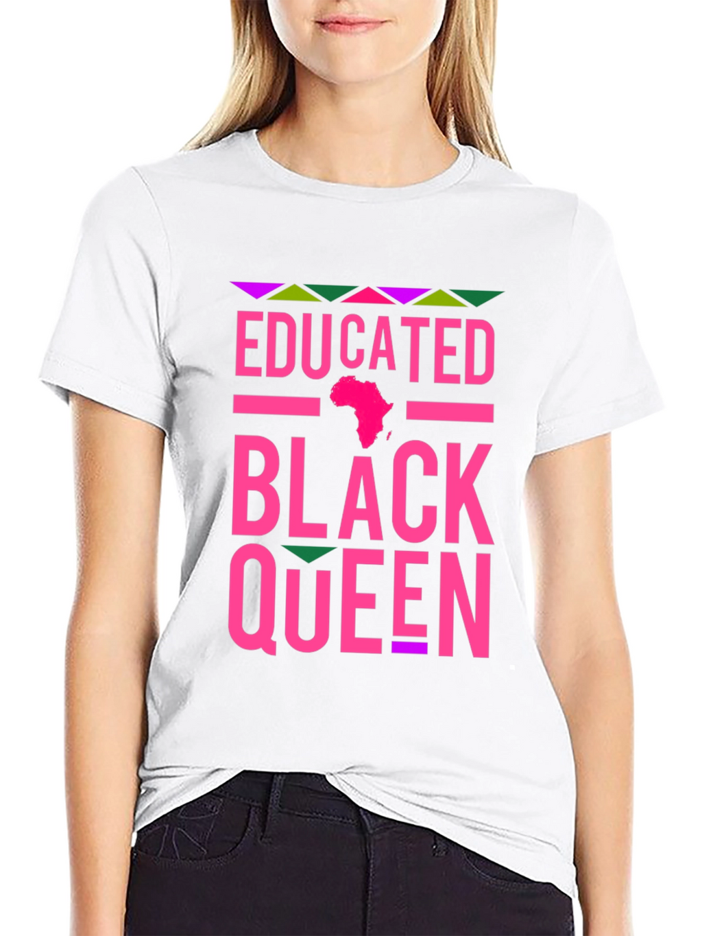 Educated Black Queen T-Shirt - Pink Design